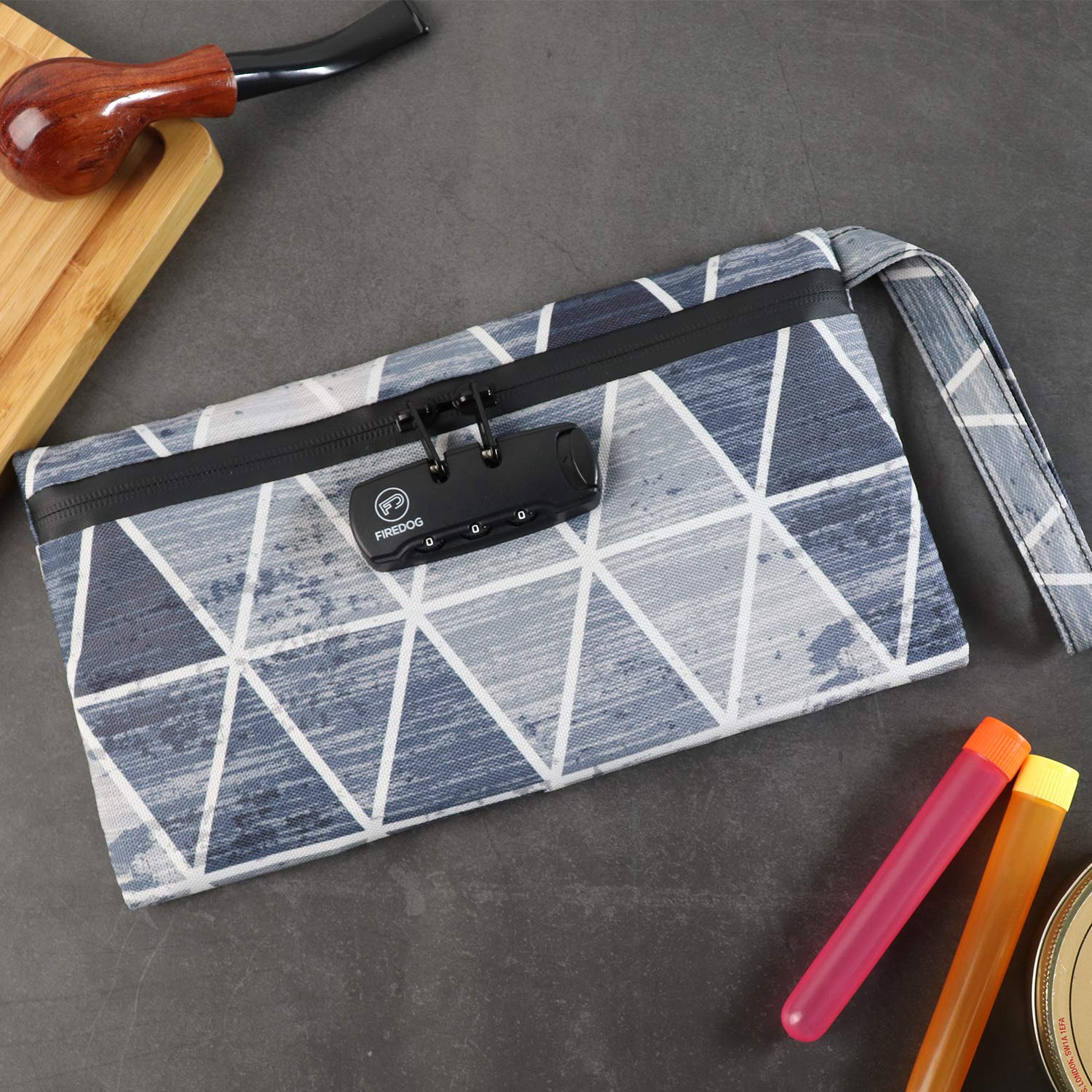 FIREDOG Smell Proof Bags with Lock, Carbon Lined Odor Proof Pouch Case Container for Travel Storage