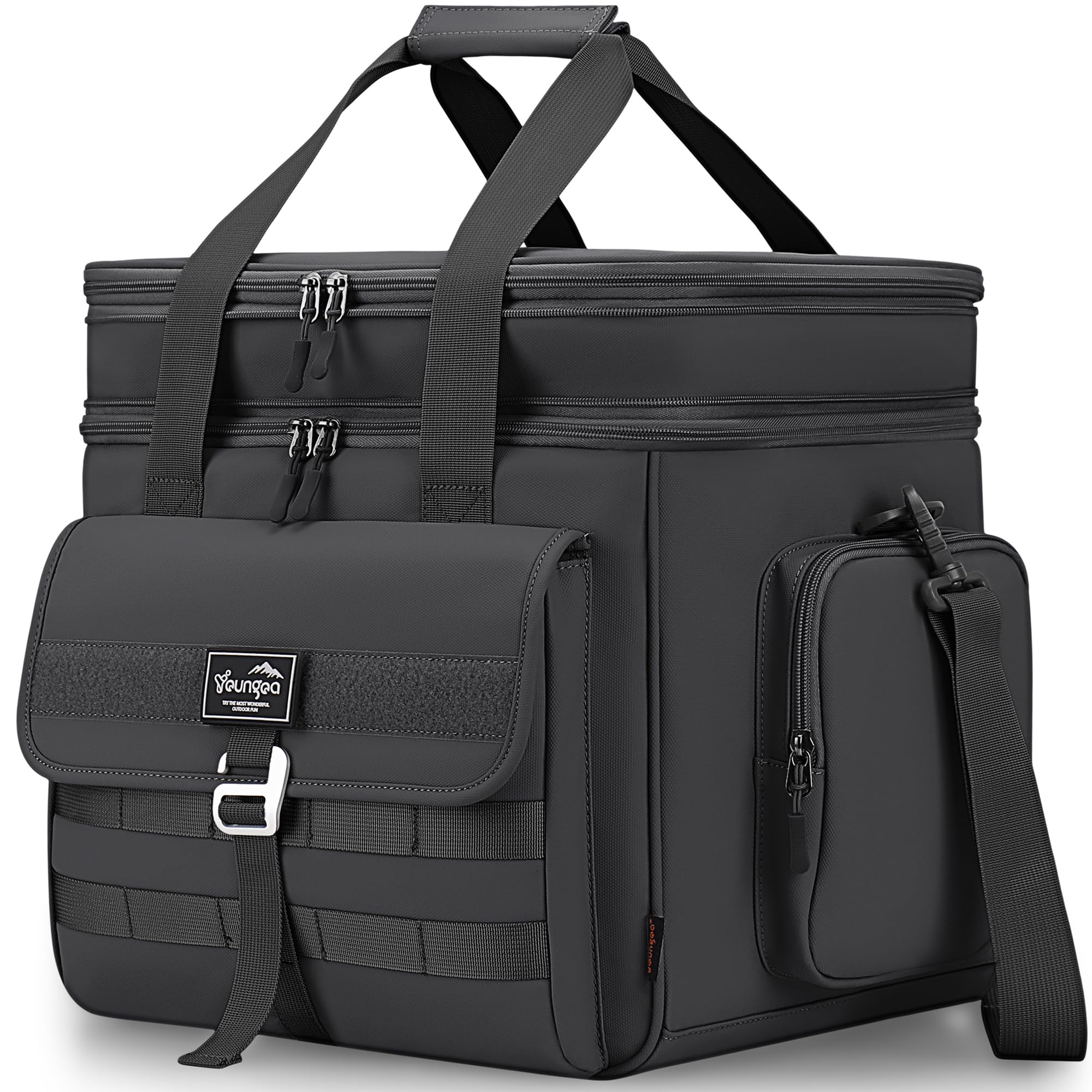 Photo 1 of YOUNGOA 36L Large Soft Cooler Insulated Cooler Bag Soft Sided Collapsible Coolers for Travel, Camping, Beach. Leakproof, Waterproof, Expandable, 36L (Black)