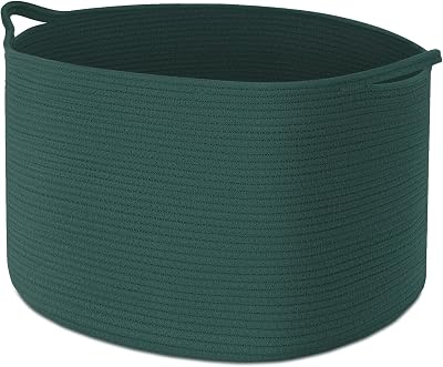 Maliton Extra Large Laundry Basket 50 x 33 cm Foldable Blackish Green
