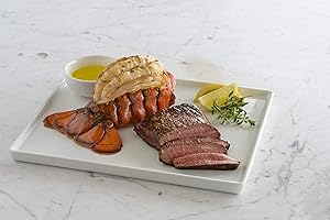 Lobster Gram - Two 6–7 oz. Maine Lobster Tails and Two 8 oz. Kobe Flat Iron Steaks – American Kobe Beef – Sustainably Caught Lobster – From the No. 1 Seafood Delivery Company, 1.75 Pound (Pack of 1)