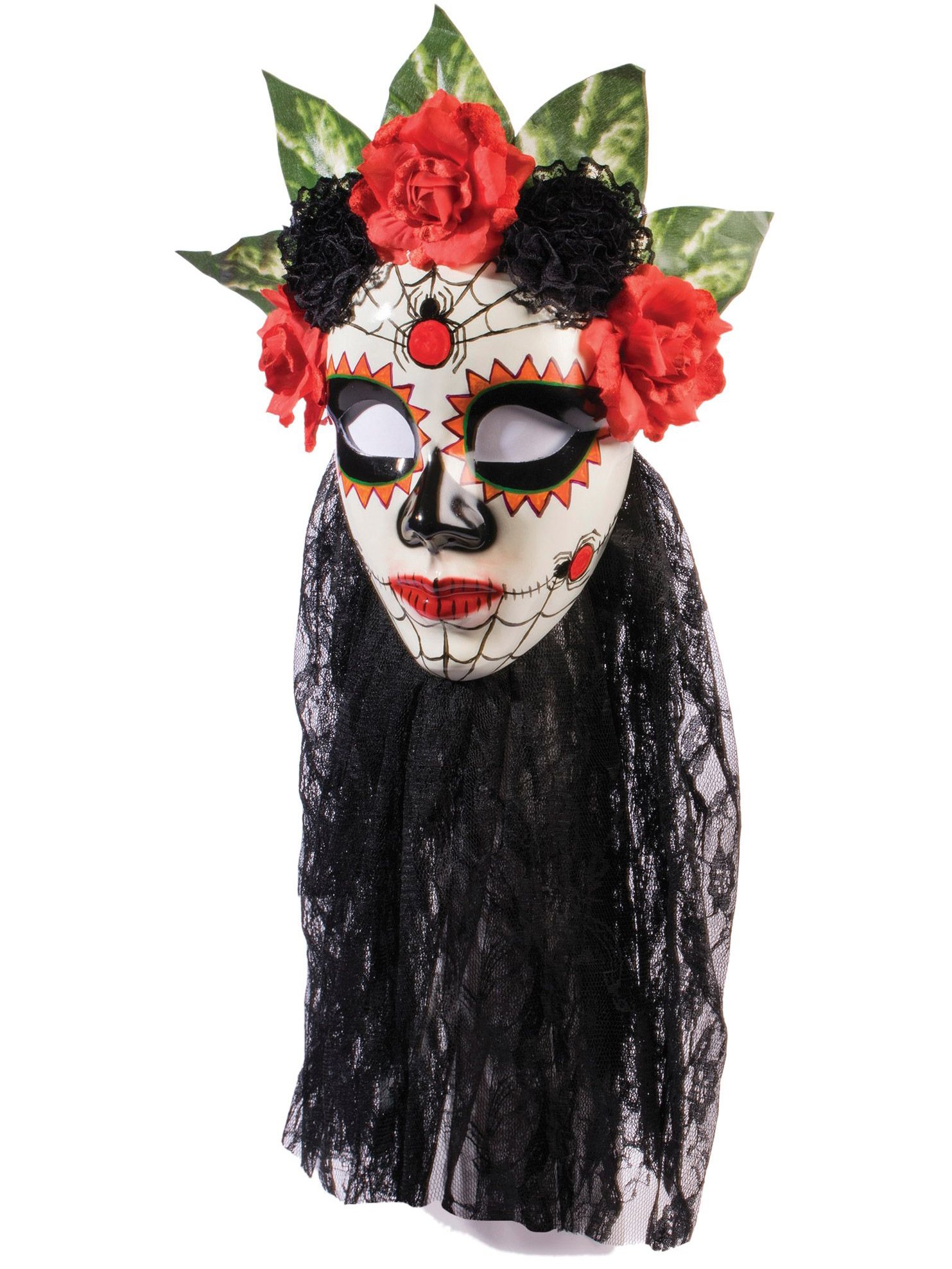 Rubies Forum Novelties Day Of The Dead Senora Black Lace Costume Mask
