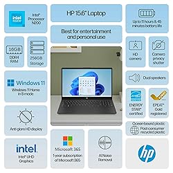 HP Newest 15.6" Multitasking Slim Laptop, 16GB