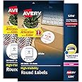 Amazon.com : Avery High Visibility Printable Round Labels with Sure ...