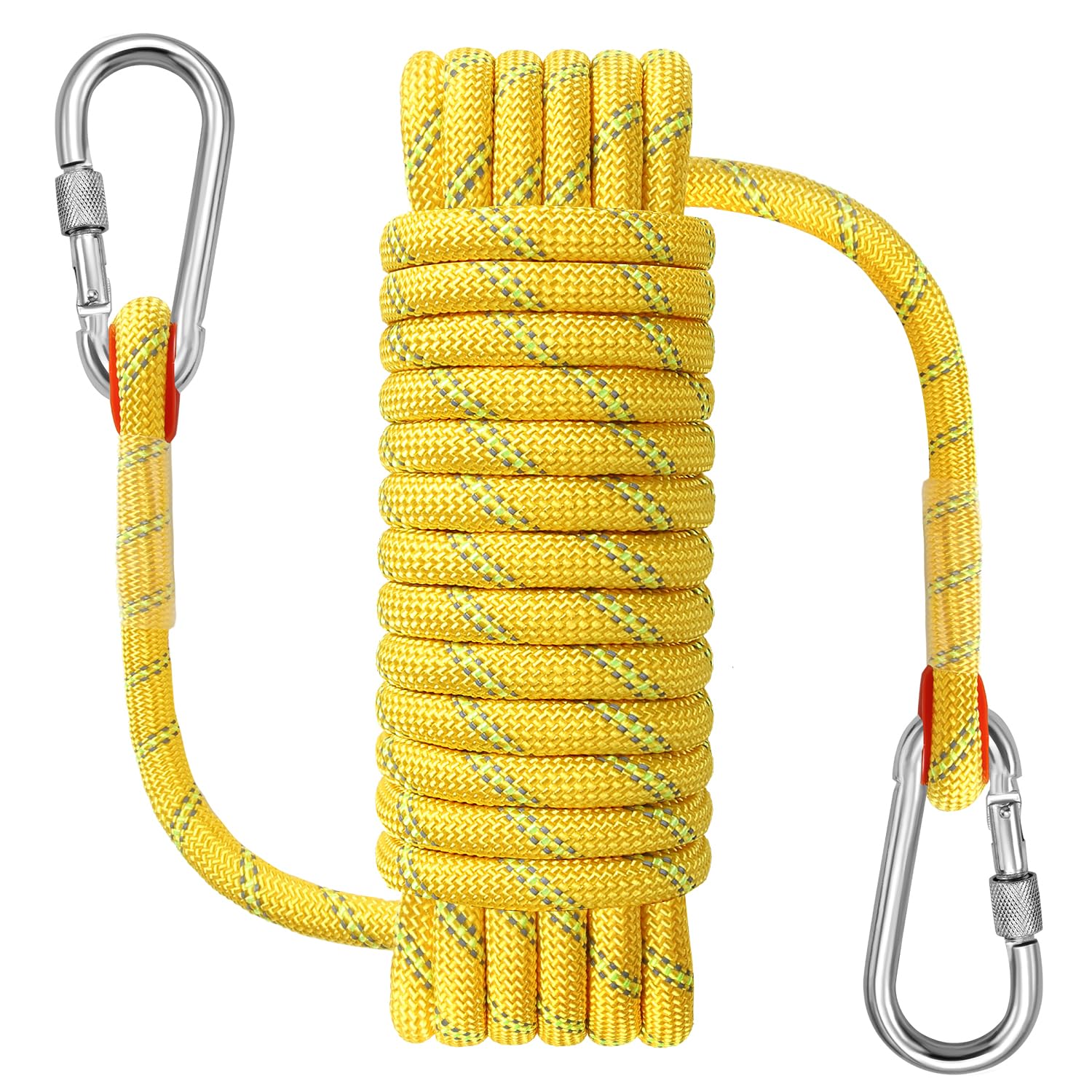 NorthPada 10mm x 20Meters Marine Floating Rope for Boating, Fishing, Rafting, Camping, Hiking, Hunting, Anchor, Mooring, Dock Lines, Kayak, Canoe, Rescuing Yellow with Hook
