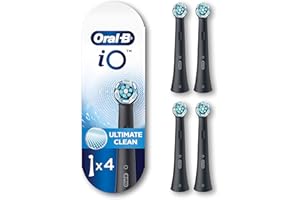 Oral-B iO Series Ultimate Clean Replacement Brush Head for Oral-B iO Series Electric Toothbrushes, Black, 4 count