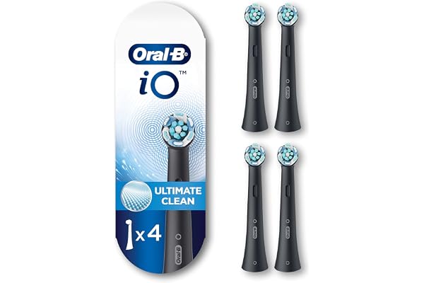 Oral-B iO Series Ultimate Clean Replacement Brush Head for Oral-B iO Series Electric Toothbrushes, Black, 4 count