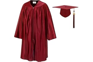 SAMDEEMI Unisex Shiny Kindergarten Graduation Gown Cap Set with 2024 Tassel, for Preschool Toddler Children
