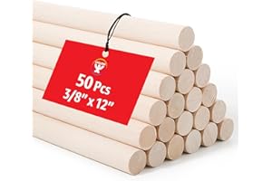 Hygloss Products, Inc 3/8-Inch x 12-Inch, 50-Pack Wooden Dowel Rods