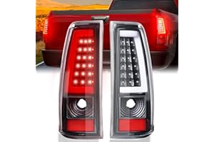 SPBREW LED Tail Lights Assembly Fit for Chevy Silverado 1999 2000 2001 2002, Tail Lights Compatible for 99-02 Silverado 1999-2007 GMC Sierra Classic, Smoked Tail Lights Truck Rear Lamp Black 1 Pair