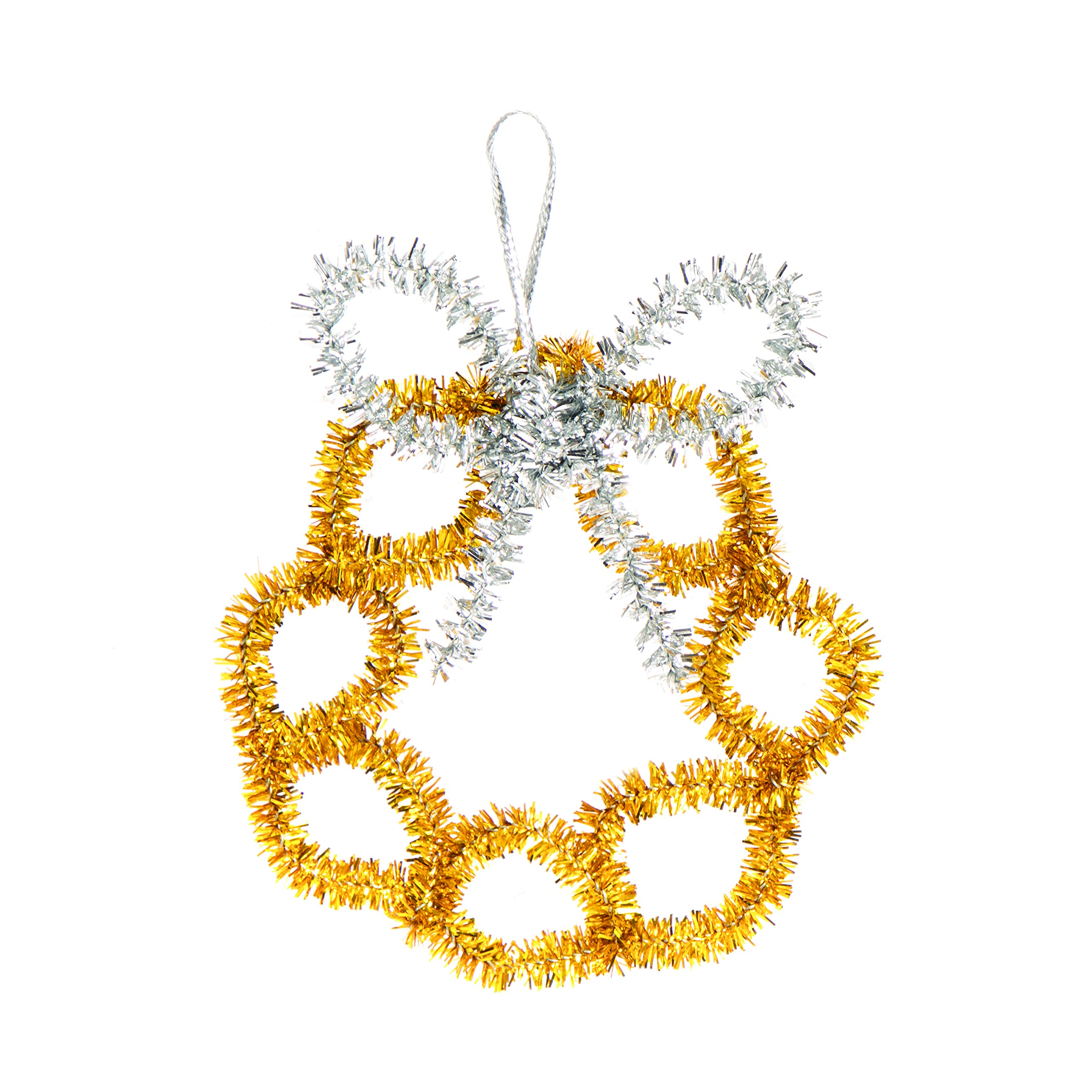 Baker Ross EX9231 Gold & Silver Tinsel Pipe Cleaners Value Pack — ⁠Creative Art Supplies for Kids, Crafts and Decorations (Pack of 72) — image 1