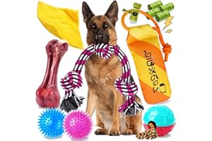 Zeaxuie 12 Pack Heavy Duty Various Dog Chew Toys Pack for Aggressive Chewers - Includes Large Rope Toy, Squeaky Toys & Indestructible Chew Bone for Medium, Large & X-Large Breeds Dogs