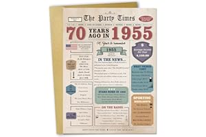 Zyulin Funny 70th Birthday Card Gifts for Women Men, Retro Gifts for 70 Year Old Woman Man,70th Birthday Decorations for Grandpa Grandma