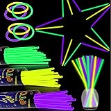 150 pk 8" Green Yellow Purple Glow Sticks Bulk