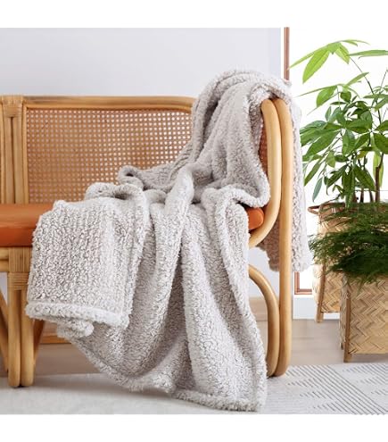 Rizzy Home Überwurfdecke 127 X 152 Cm – Weiße Baumwolldecke, Beidseitig Gebürstet, Gemütliche Lounge-Decke Für Sofa & Bett