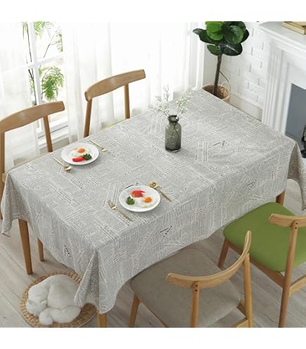 Ggaimwf Checkered Linen Tablecloth - Vintage Patchwork Rectangle Table Cover For Farmhouse Dining, 54x78 Inches - View #8