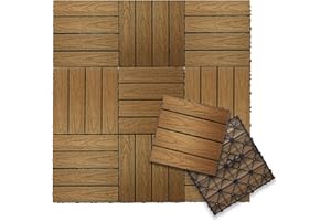 NewTechWood UltraShield Naturale 1 ft. x 1 ft. Quick Deck Outdoor Composite Deck Tile in Peruvian Teak (10 sq. ft. Per Box)
