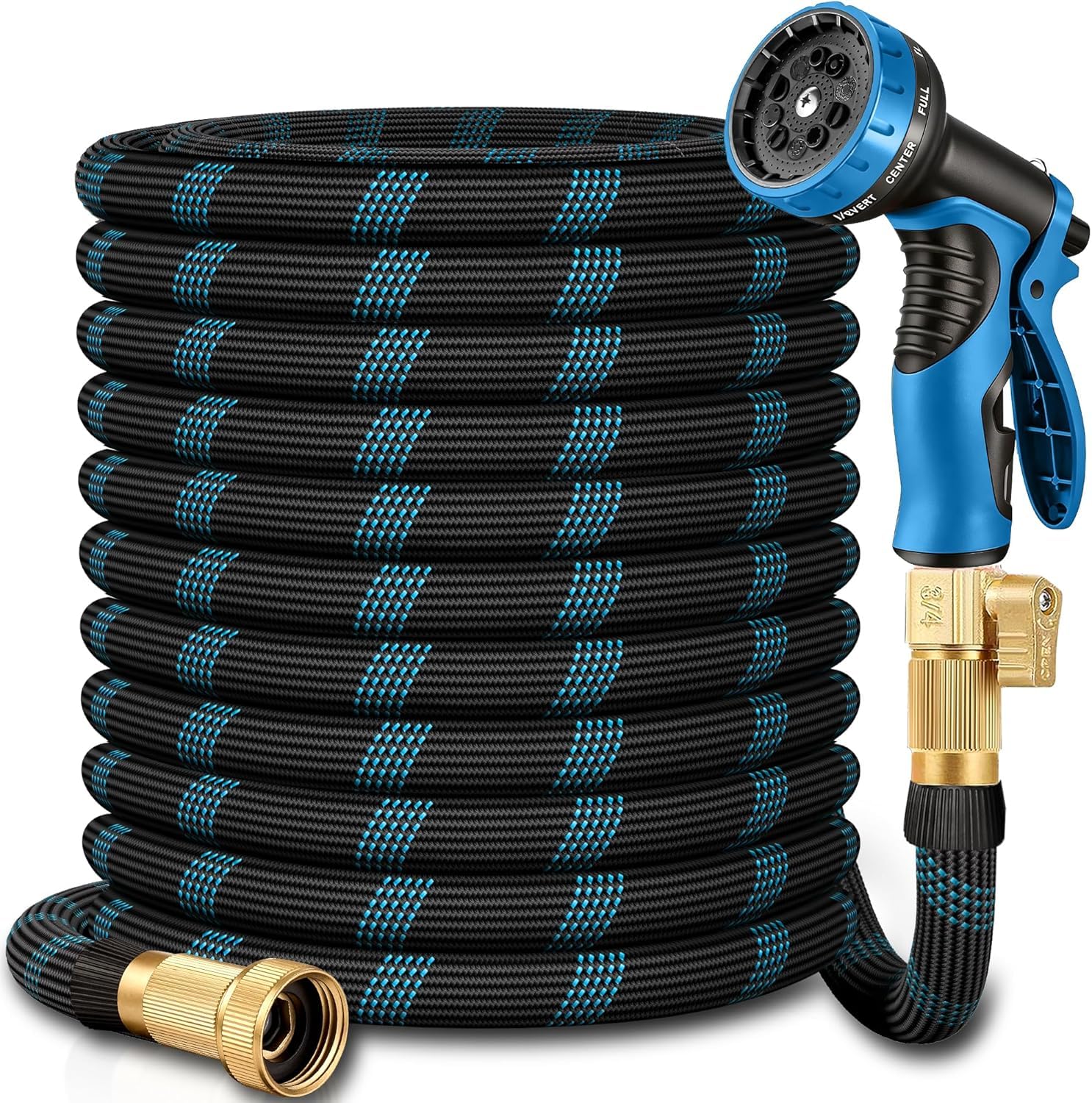 150 ft flexible garden hose - 2026 upgraded heavy duty water hoses with 3/4''solid fittings,lightwei