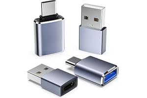 USB C to USB Adapter 4 Pack, USB C Male to USB 3.0 Female OTG Adapter, Type C to USB A Converter for iPhone 17 16 15, iPad Pr