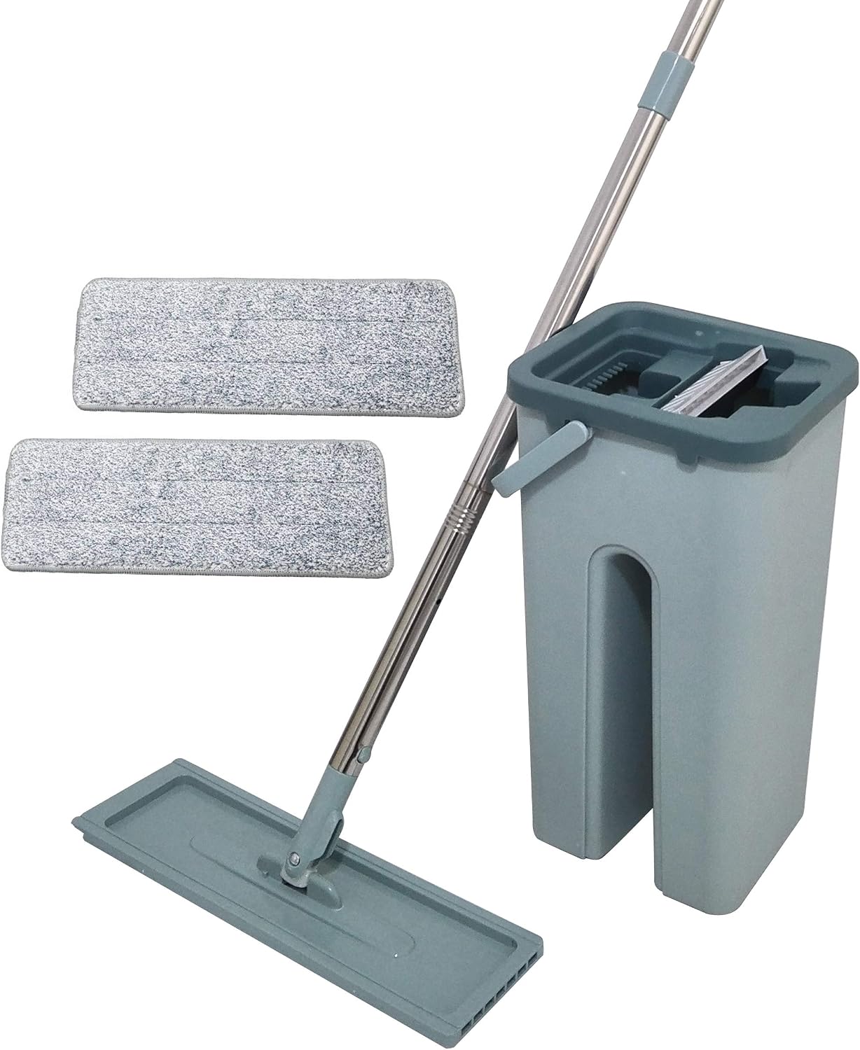 Venteo Autoclean Mop 360° with Double Compartment Bucket, Grey