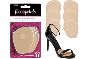 Foot Petals Ball of Foot Cushions, Metatarsal Pad, Lasting Comfort Relief, Prevent Toe Sliding, Overhang, Women's Heels