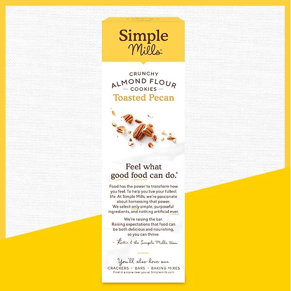 SIMPLE MILLS ALMOND FLOUR CRUNCHY COOKIES, TOASTED PECAN – GLUTEN FREE, VEGAN, HEALTHY SNACKS, MADE WITH ORGANIC COCONUT OIL, 5.5 OUNCE (PACK OF 1)