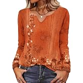 Zeagoo Spring Tops for Women Long Sleeve Shirt Summer Casual Dressy Blouse V Neck Tunic Vacation Clothes 2026 Outfits
