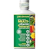 Life's Fortune Liquid Multivitamin for Adults Men & Women, Teens – High Absorption Daily Vitamins – Trace Minerals, Amino Acids with Biotin, L-Arginine, Potassium – Tropical Flavor, Sugar Free, 32 oz