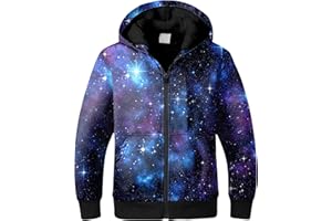 JACKETOWN Boys Zip Up Hoodies Kids Fleece Jacket Long Sleeve Sherpa Lined Sweatshirt Warm Winter Coats Outwear 6-15 Years