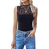 Avidlove Women's Mock Neck Mesh Bodysuit Ruched Tank Body Suits Top Sheer One Piece Going Out Tops Classy Outfits
