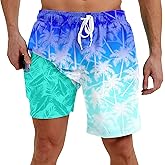 westwolf Men Swim Trunks with Compression Liner Men's 2 in 1 Bathing Suits 7 Inch Hawaiian Board Shorts