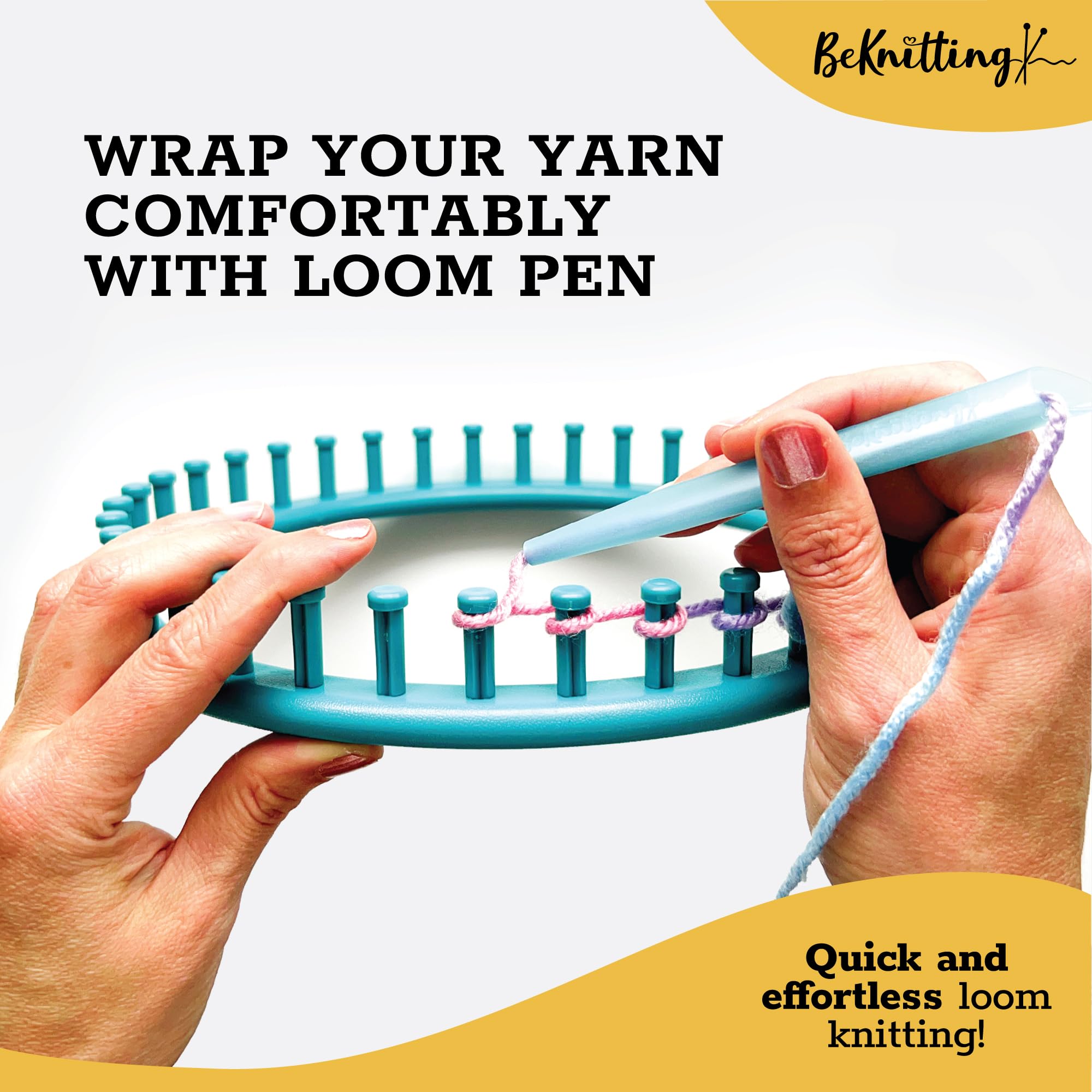 BeKnitting Loom Knitting Pen Tool & Crochet Hook for Beginners Adults & Kids - DIY Arts & Craft Tool