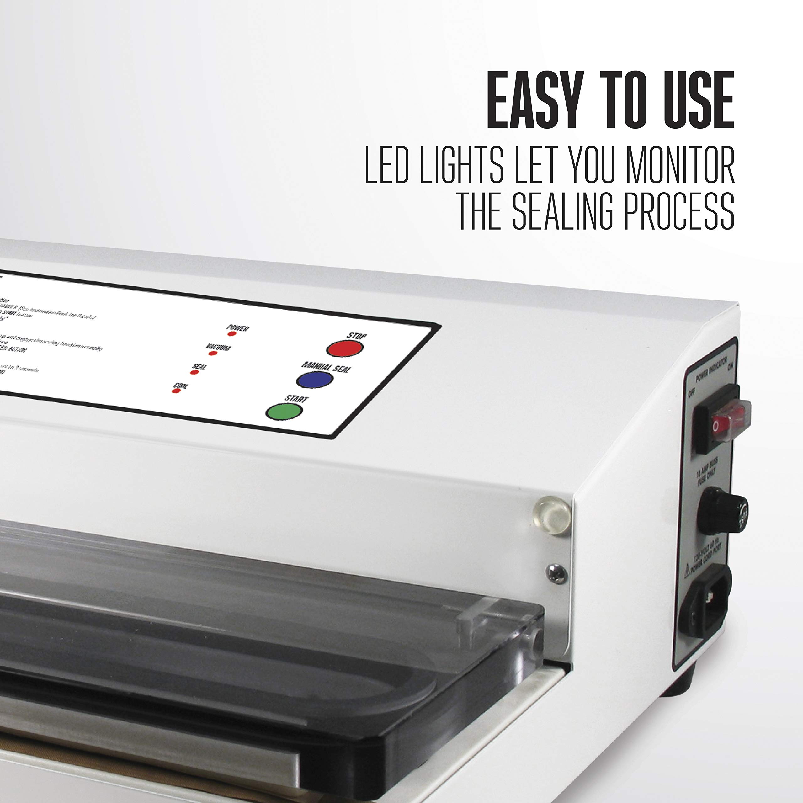 Weston Brands Vacuum Sealer Machine for Food Preservation & Sous Vide, Extra-Wide 5mm Bar for Sealing Bags up to 15