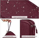 FYY Travel Cable Organiser 2-Layer Waterproof Electronics Pouch S-Wine Red view 4