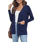 MEILANZJ Women Lightweight Cardigan Sweaters with Pocket Open Front Breathable Cardigans