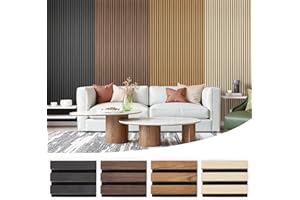 LARWORKS Samples 4-Pack 6" x 4.7" Wood Slat Acoustic Panels - Include Black, Walnut, Oak, Teak