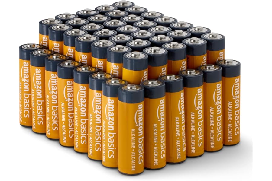 Amazon Basics 48-Pack AA Alkaline High-Performance Batteries, 1.5 Volt, 10-Year Shelf Life
