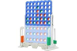 SDADI Height Adjustable Giant 4-in-a-Row Game, 2-in-1 Jumbo 4-to-Score with Golf Set, Indoor/Outdoor Fun for Kids, Adults, and Family, White