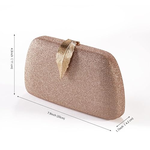 GEGELE Evening Bag with Detachable Chain, Clutch Purse for Women