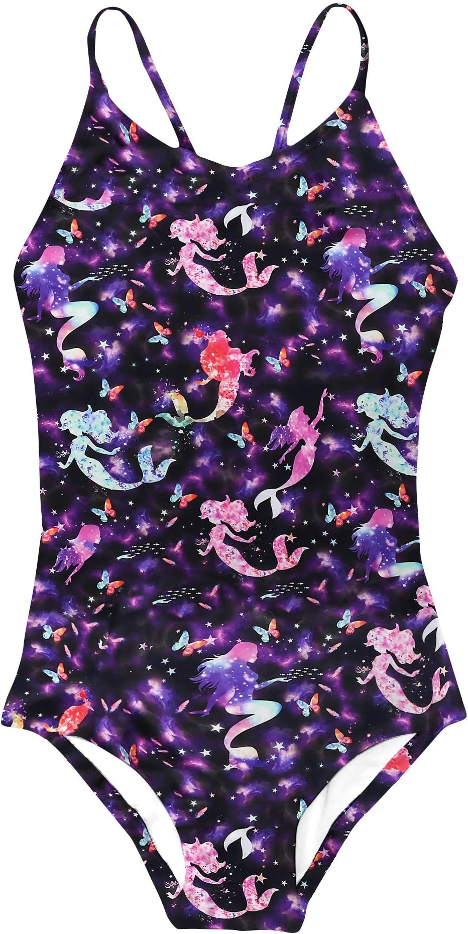 AIDEAONE Girls One Piece Swimsuit All Over Print Novelty Swimwear Bathing Suits 4-10 Years