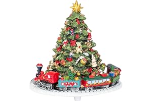 KURT S. ADLER 6-Inch Christmas Tree with Revolving Train Music Box