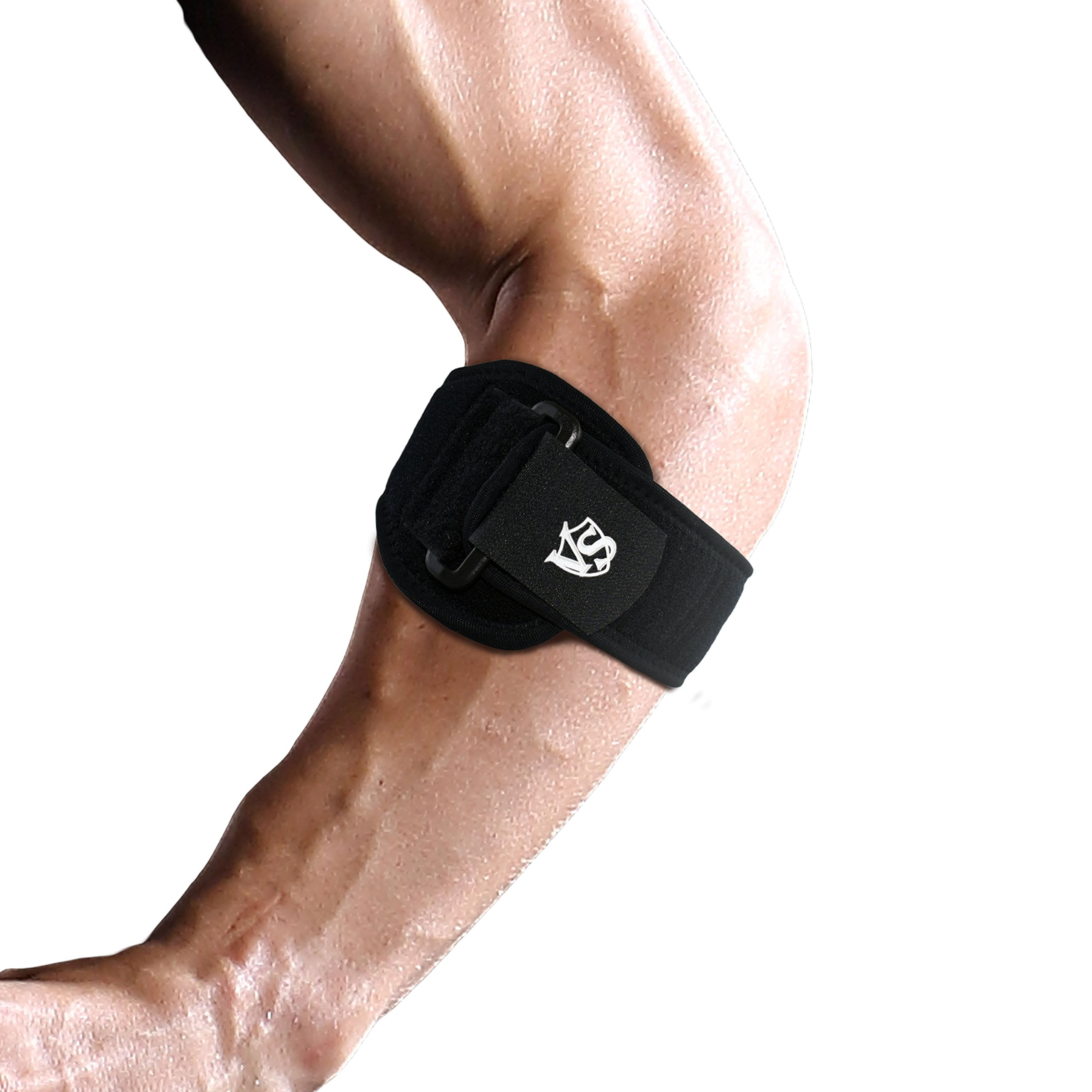 Vital Salveo-Compression Pad Elbow Brace with Adjustable Strap for Tennis & Golfer's Elbow Relieves pain and Tendonitis-One Size