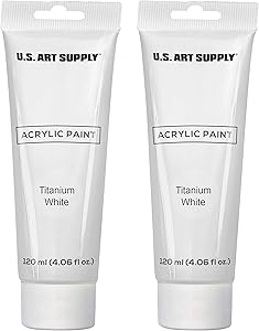 Twin-Pack-U.S. Art Supply 120ml Acrylic Artist Paint Tube White (2-Pack)