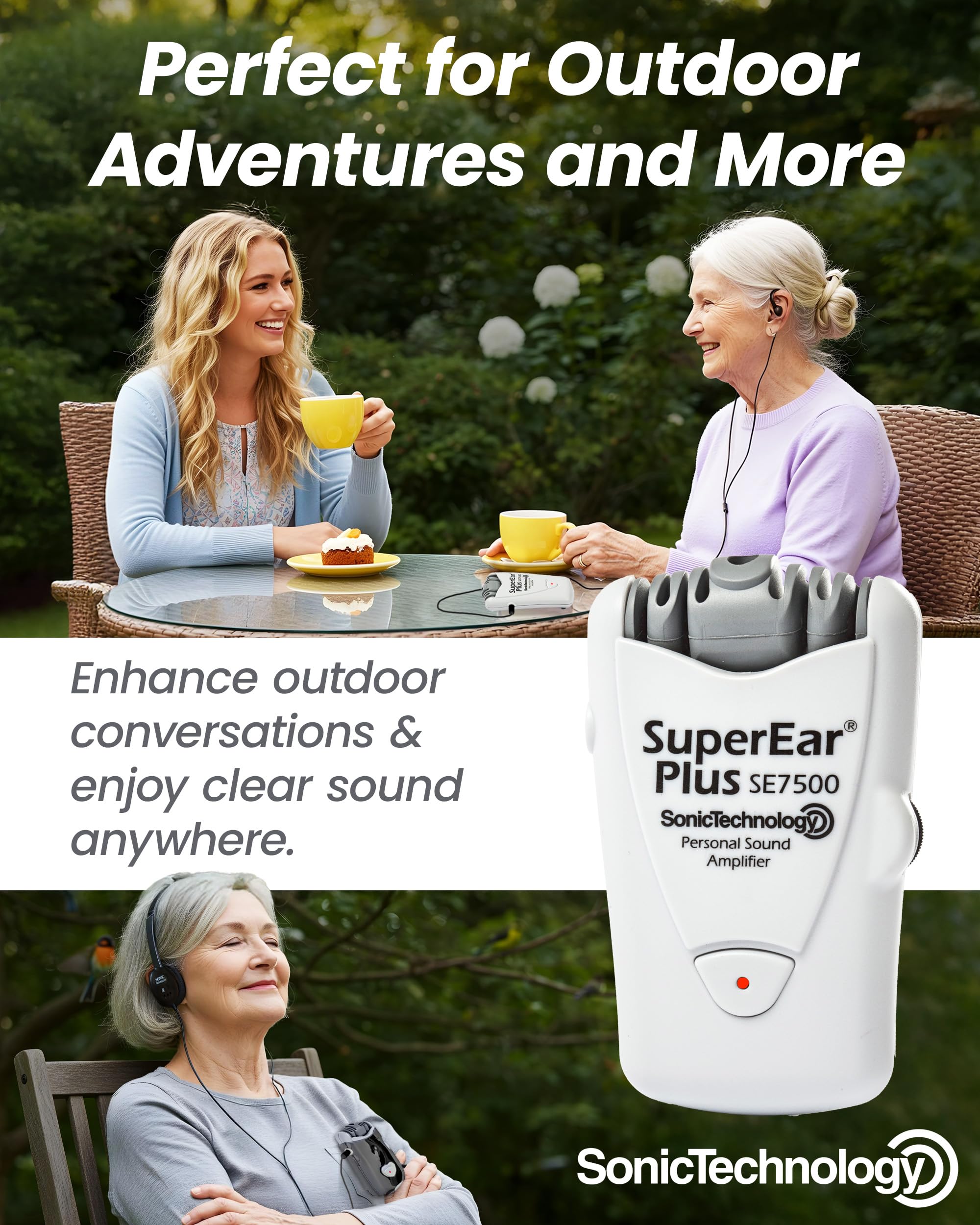 SuperEar Model SE7500 for Seniors - Sound Amplifiers for Seniors Super Ear Personal Sound Amplifier Sound Amplifier Listening device Noise Cancelling Remote Microphone and Audio Accessories 50dB