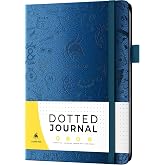 Clever Fox Dotted Journal, Blank A5 Notebook, Project Planner, Mystic Blue | 5.8 x 8.3 in, dot grid, eco leather hardcover, pocket for notes, 120gsm paper, stickers, bullet, to-do &amp; meeting notebook