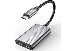 ZOOAUX USB-C to Glasses and Charging Adapter, USB Type C to AR Glasses Adapter, Charge and Play, 4K@60Hz+100W Fast Charger,Compatible with iPhone 16 15, Portable Monitor,PC,Switch,XREAL,SteamDeck - Grey