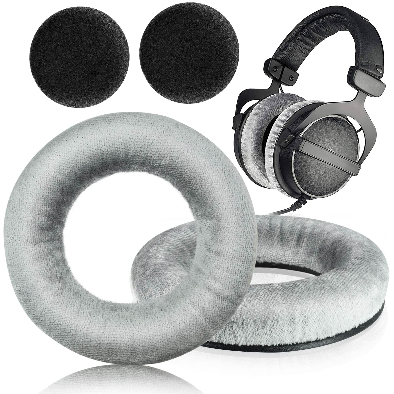 DT990 DT770 Ear Pads - Replacement Ear Cushion Pads Earpad Compatible with beyerdynamic DT990 / DT880 / DT770 PRO Headphones (Gray)