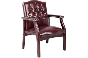 Boss Office Products Ivy League Executive Guest Chair, Vinyl in Burgundy