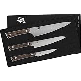 Shun Kanso 3 Piece Starter Set | Includes 8" Chef, 3.5" Paring &amp; 6" Utility Knives, Handcrafted, AUS10A Stainless Steel Blades, Tagayasan Handle