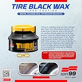 SOFT99 Tire Black Wax 170 g Matte Tire Dressing with Applicator Pad view 4