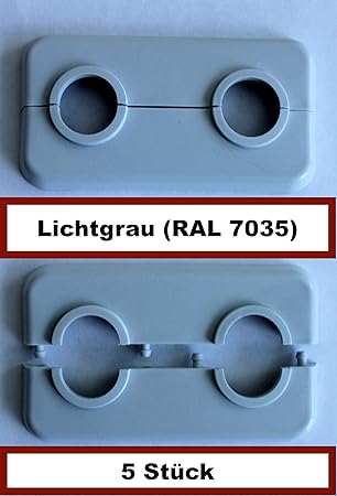 5 STÜCK Doppel-Rosette für Heizungsrohre, Abdeckung für Heizungsrohre, Heizung, 15mm, 16mm, 18mm, 21,3mm Polypropylen in Sond